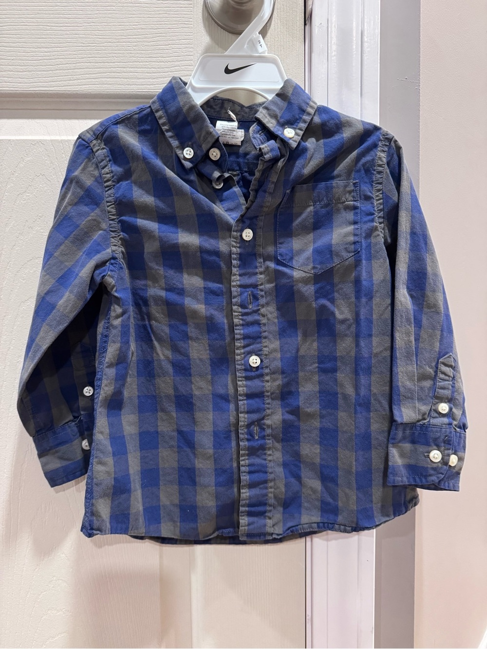 Crewcuts Blue & Gray Plaid Button-Down Shirt